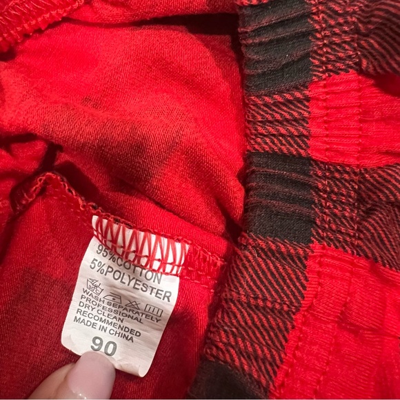 Girl Red Christmas Plaid Outfit Pants Flared Holiday Pictures Santa Size 2T (90) - Picture 3 of 4